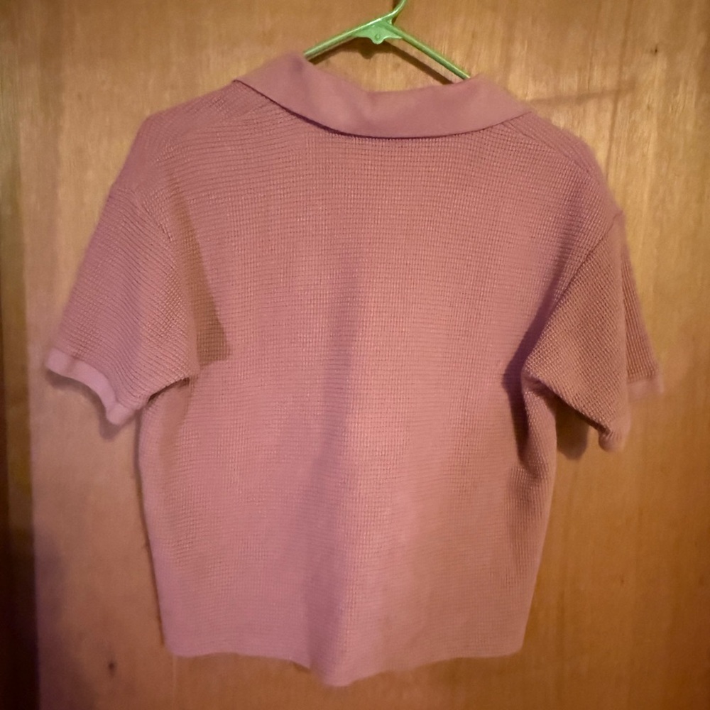 Zara Terracotta Textured Polo Shirt - Picture 4 of 8